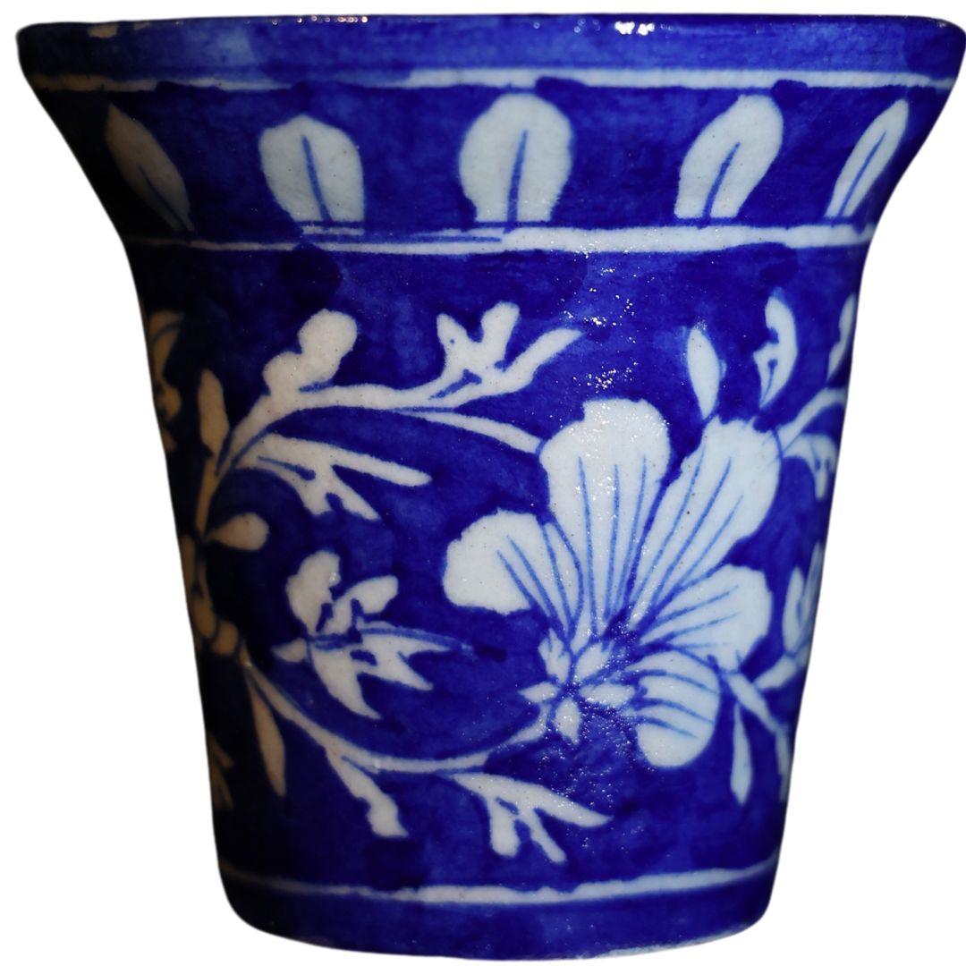 Blue Pottery Ceramic Pot Planters 3 inches