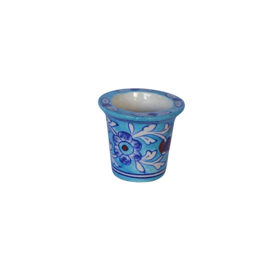 Blue Pottery Ceramic Pot Planters 3 inches