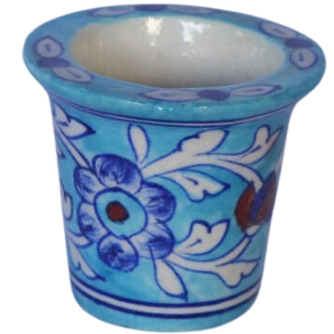 Blue Pottery Ceramic Pot Planters 3 inches
