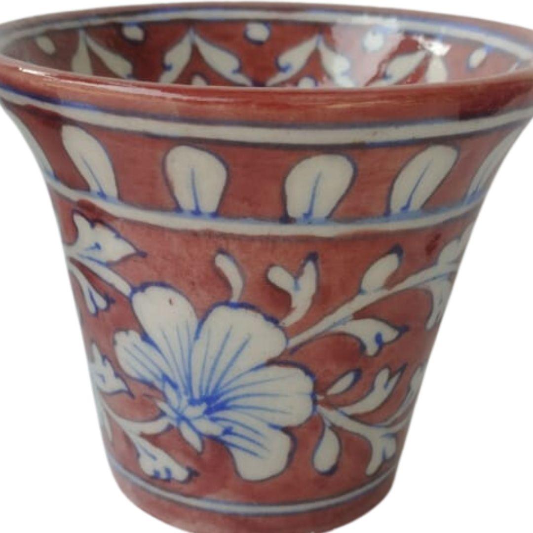 Blue Pottery Ceramic Pot Planters 4 inches