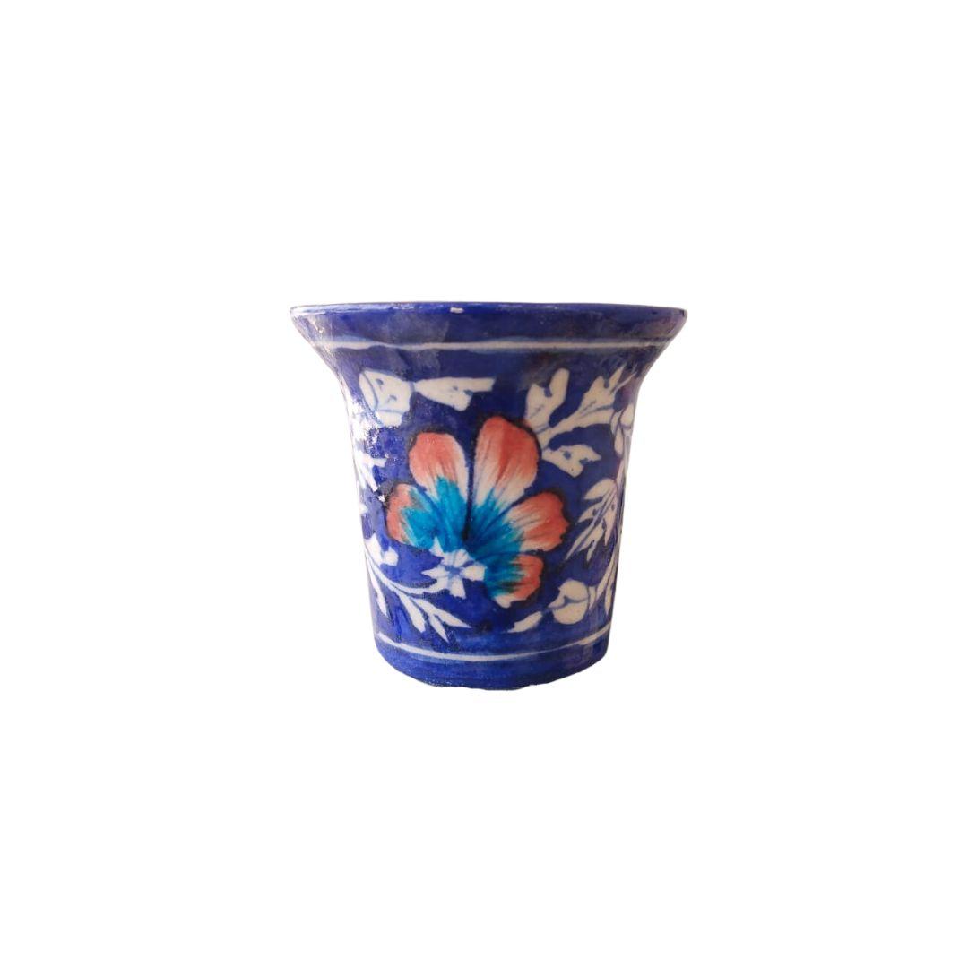 Blue Pottery Ceramic Pot Planters 4 inches