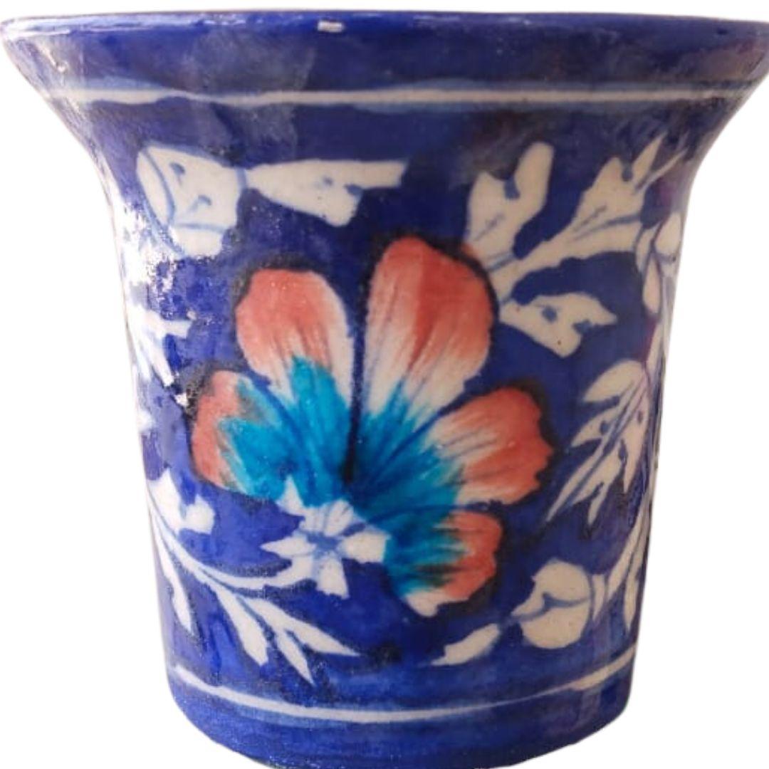 Blue Pottery Ceramic Pot Planters 4 inches