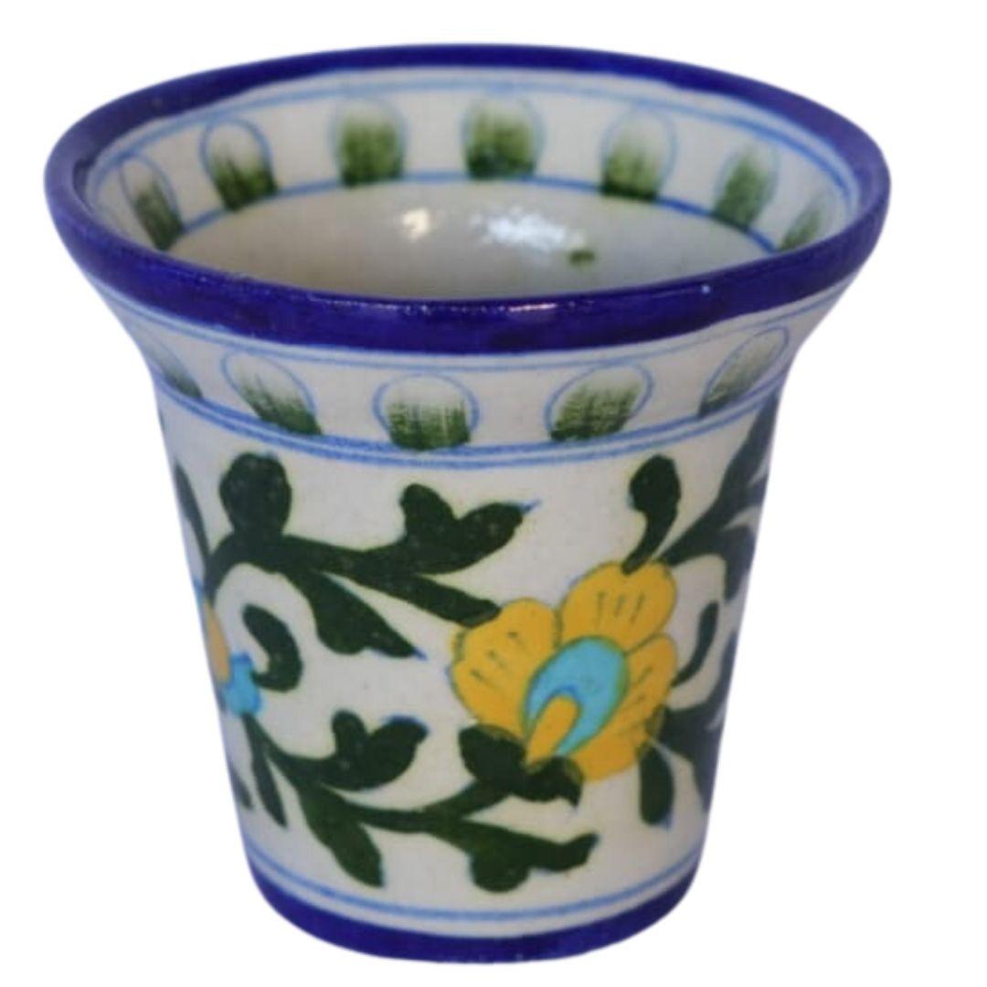 Blue Pottery Ceramic Pot Planters 4 inches