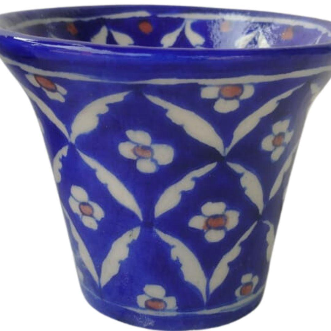 Blue Pottery Ceramic Pot Planters 4 inches