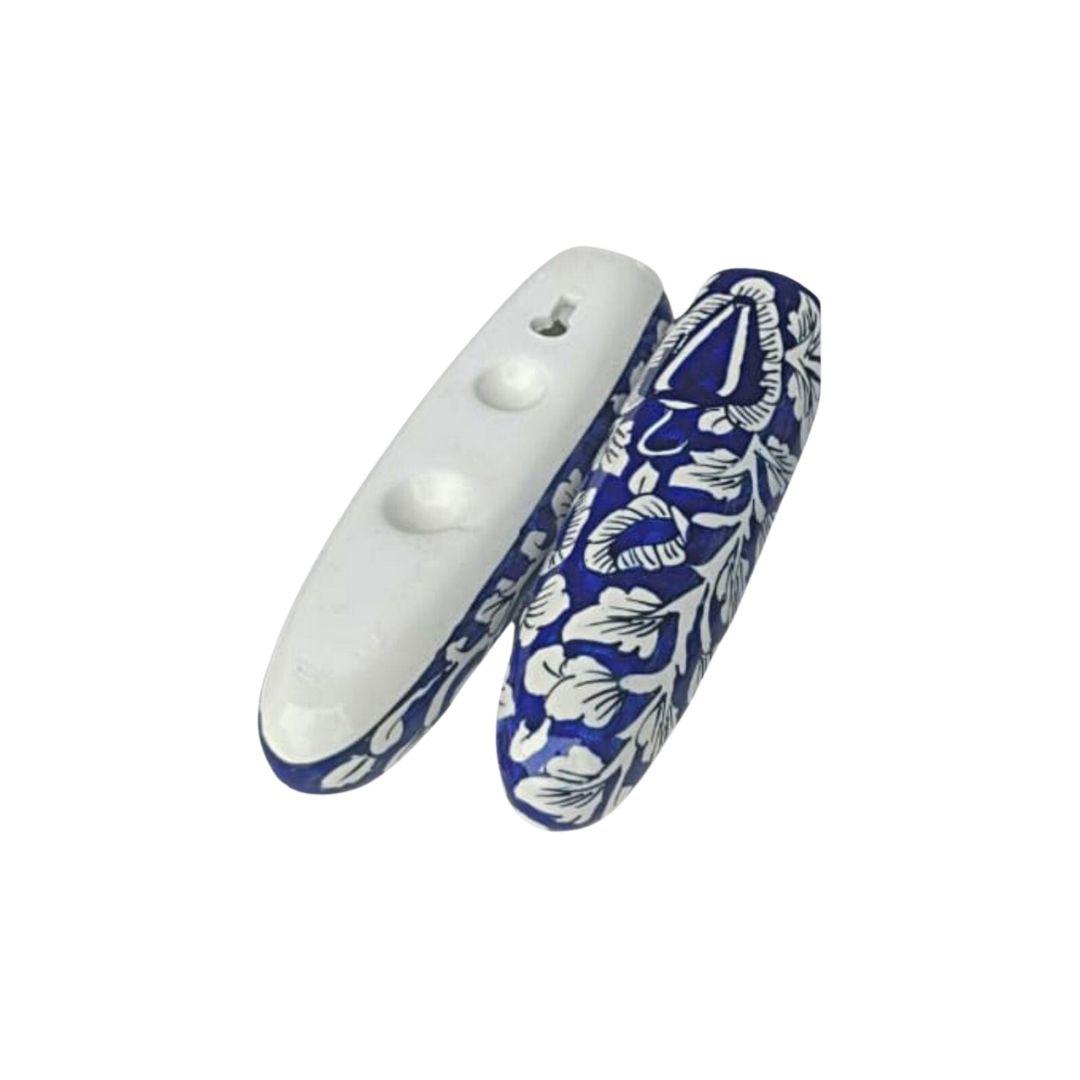 Cylindrical Floral Blue Pottery Ceramic Planters in multiple colour options