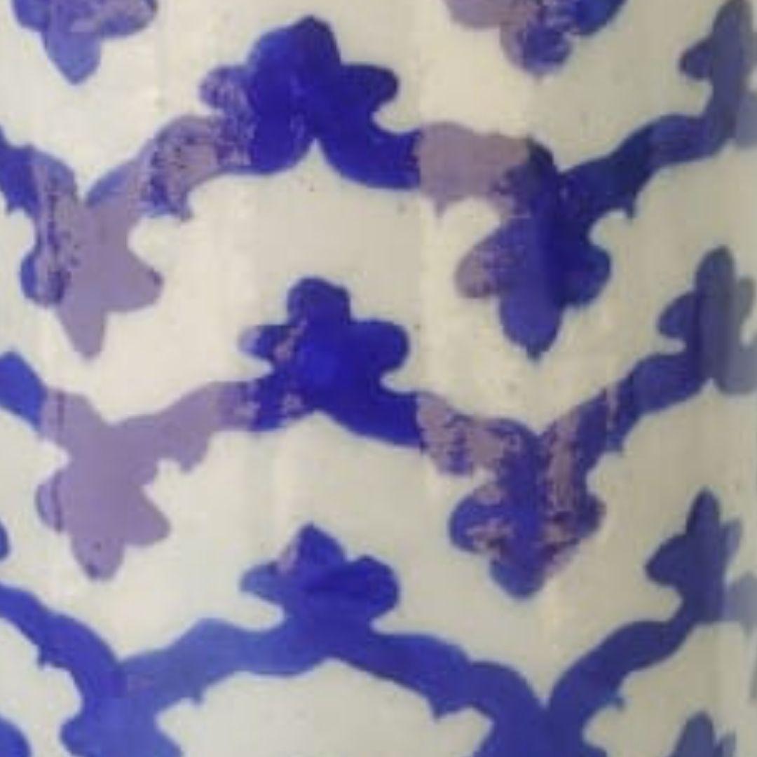 Ethnic Pattern Blue Pottery Ceramic Vase