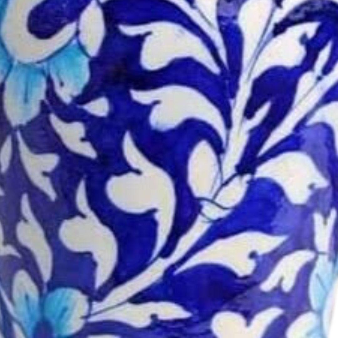 Indigo Floral Blue Pottery Ceramic Vase