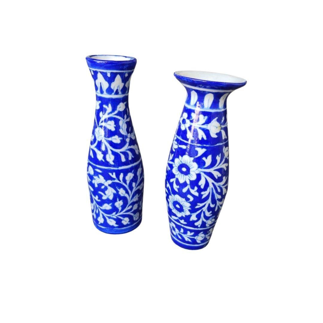 indigo orchard blue pottery ceramic vase