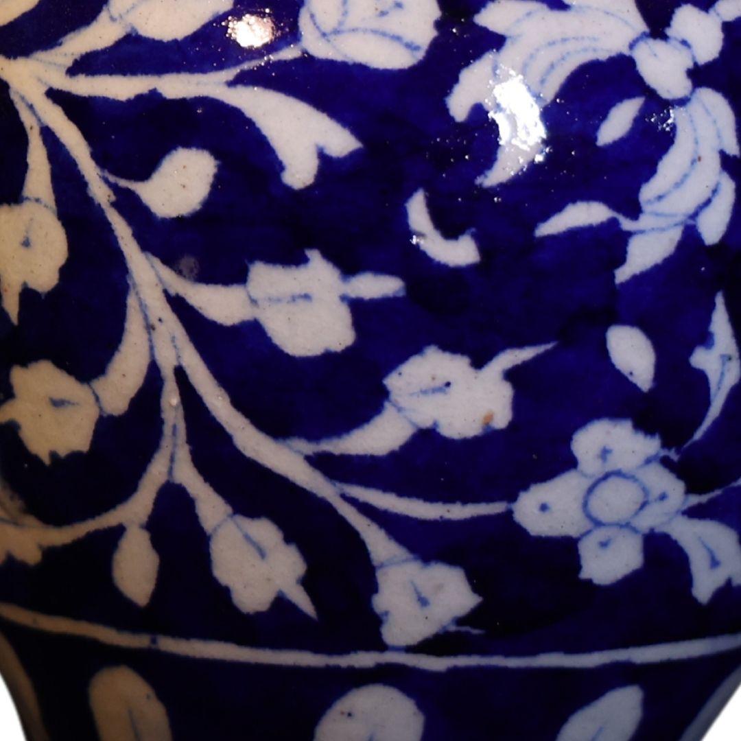 Midnight garden blue pottery ceramic vase