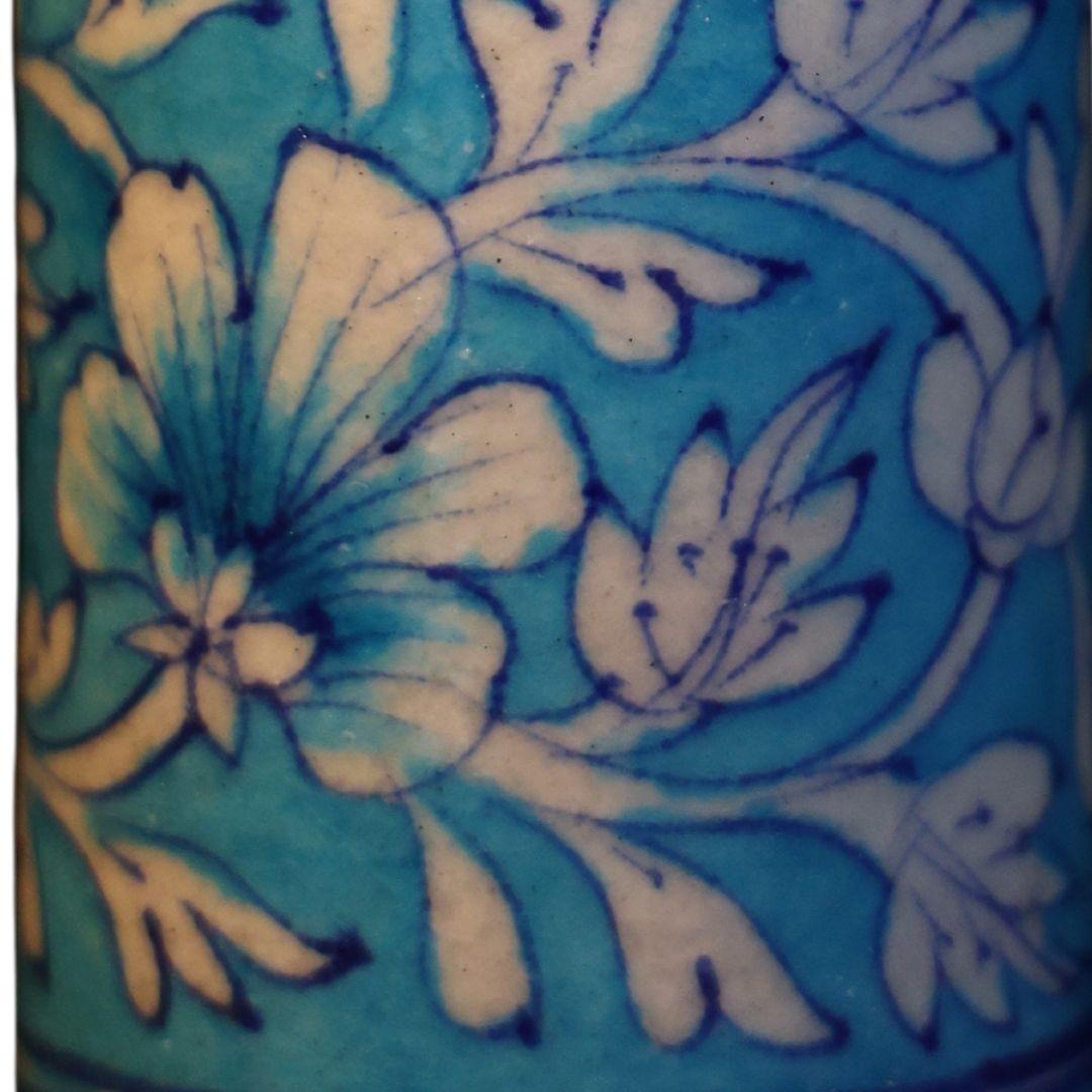 Aqua Floral Pen Stand