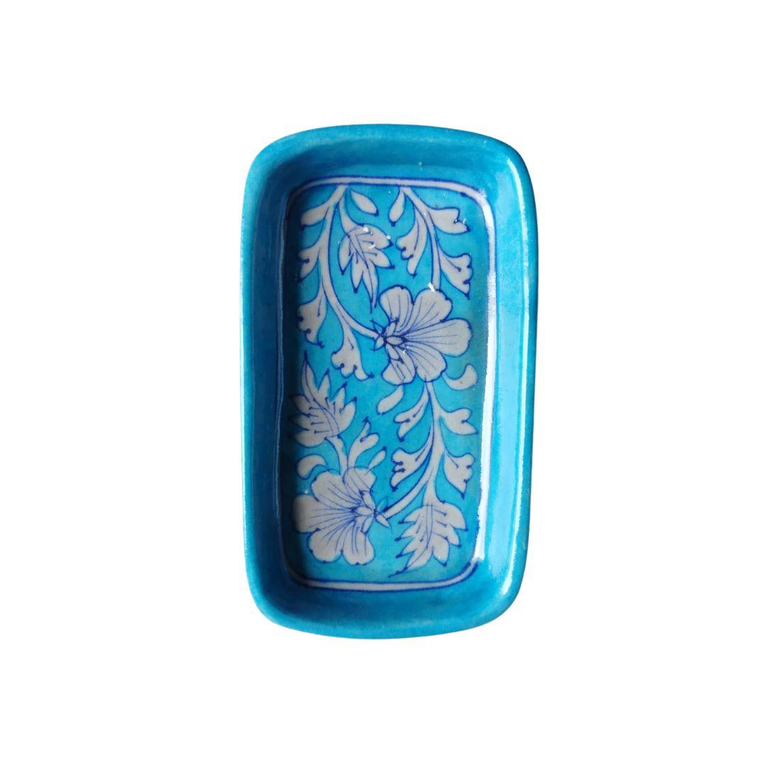 Blue Pottery Ceramic Rectangle Trays 5 inches in multiple colour options