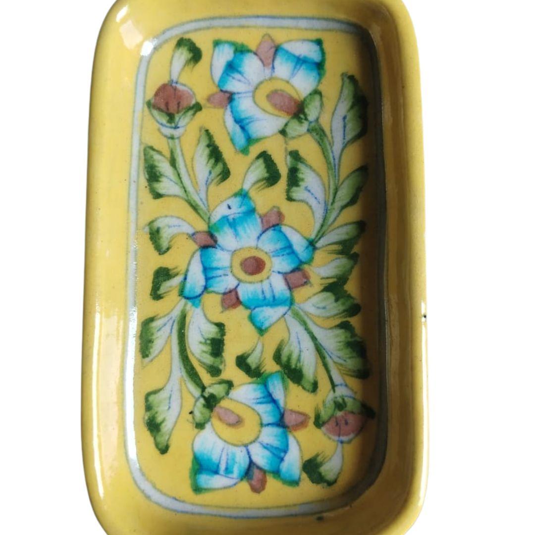 Blue Pottery Ceramic Rectangle Trays 5 inches in multiple colour options