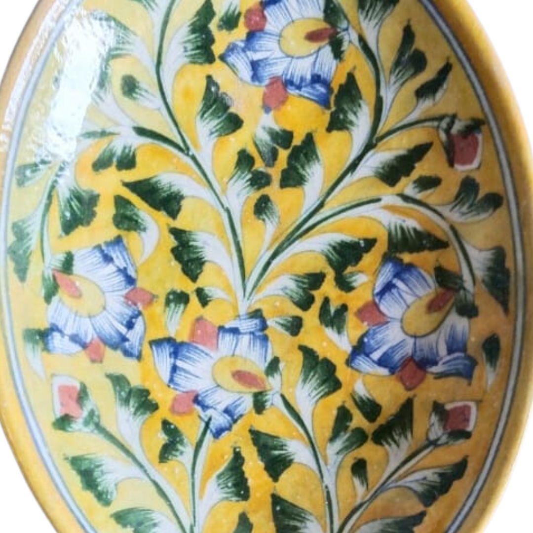 Blue Pottery Oval Ceramic Tray 8 inches in multiple colour options