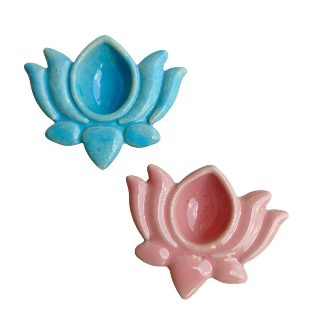 Assorted Ceramic Lotus Diyas