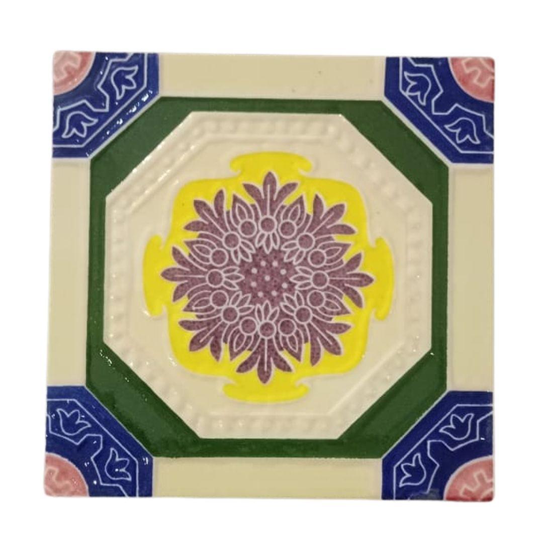 Embossed Blue Pottery Ceramic Tile 3