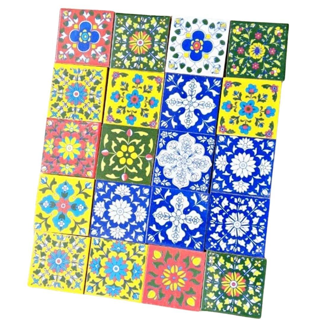 Multicolour blue pottery ceramic tiles 4