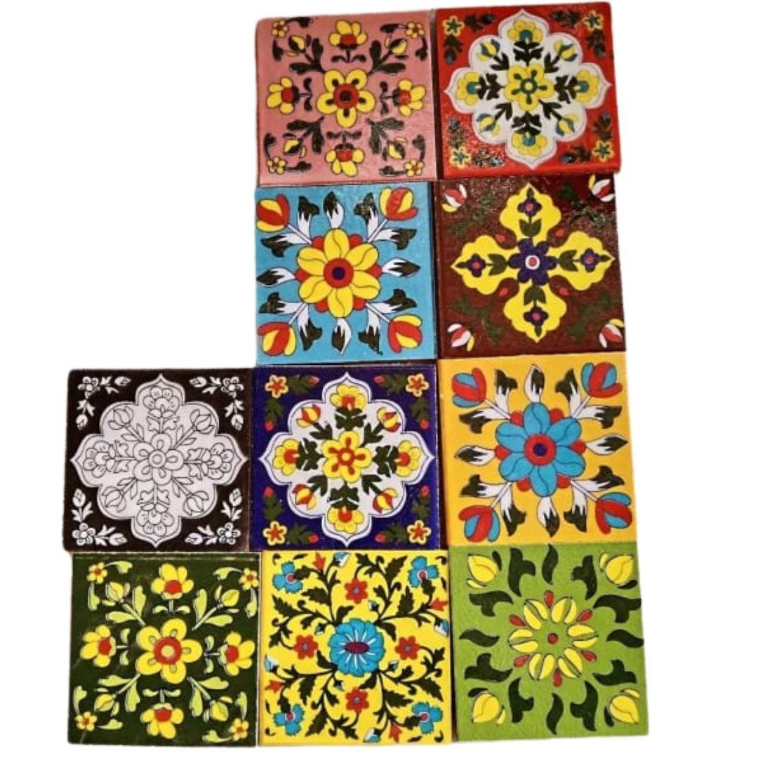 Multicolour assorted blue pottery ceramic tiles 5