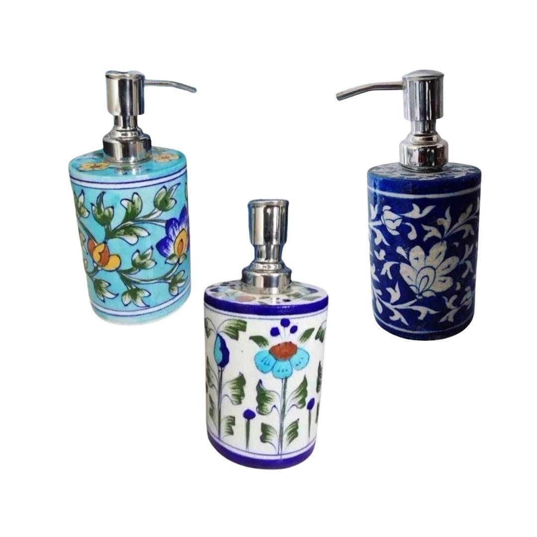 Blue Pottery Ceramic Soap Dispenser
