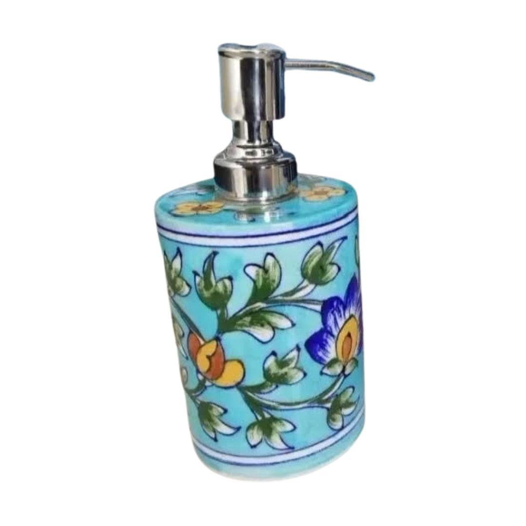 Blue Pottery Ceramic Soap Dispenser
