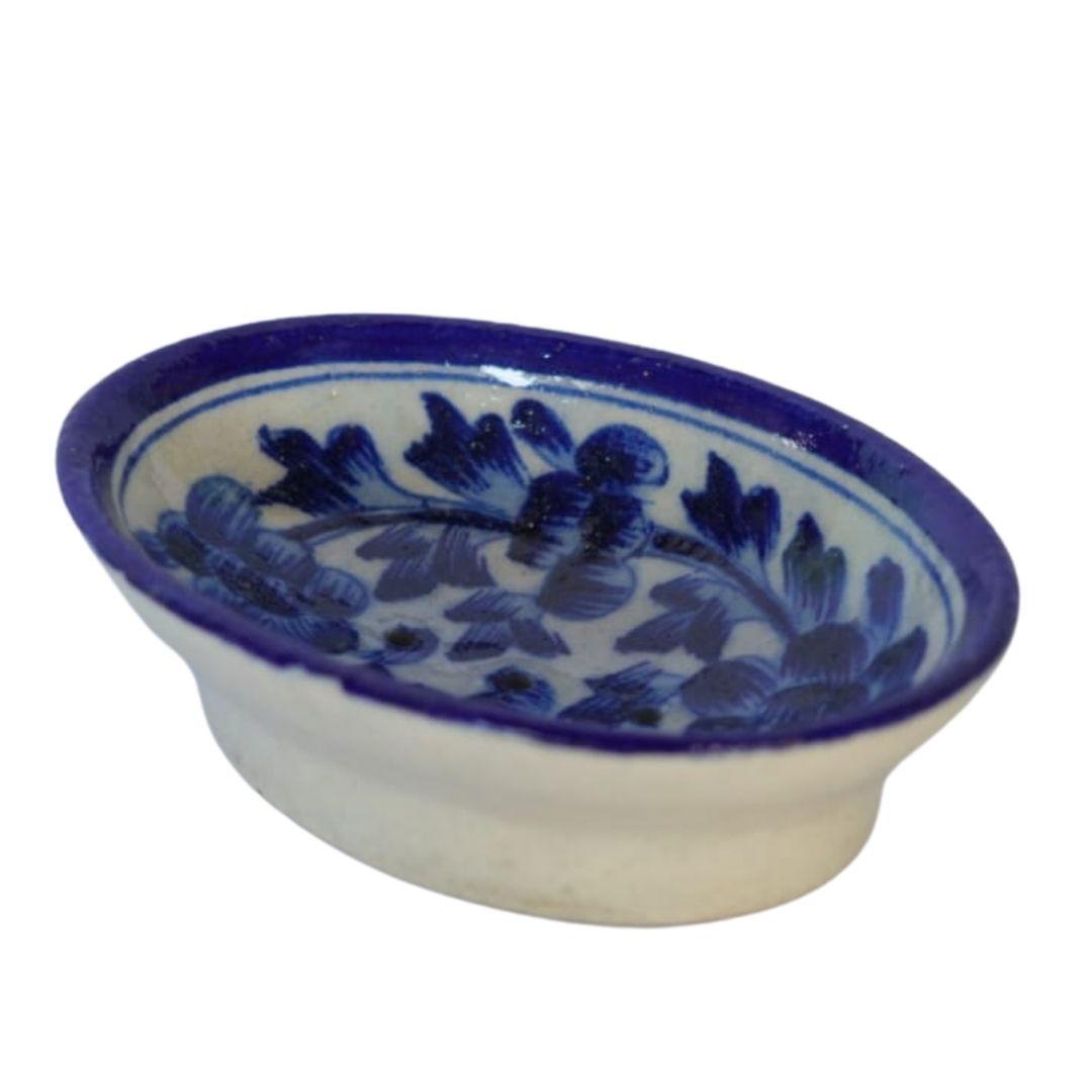Blue Pottery Ceramic Soap Dish