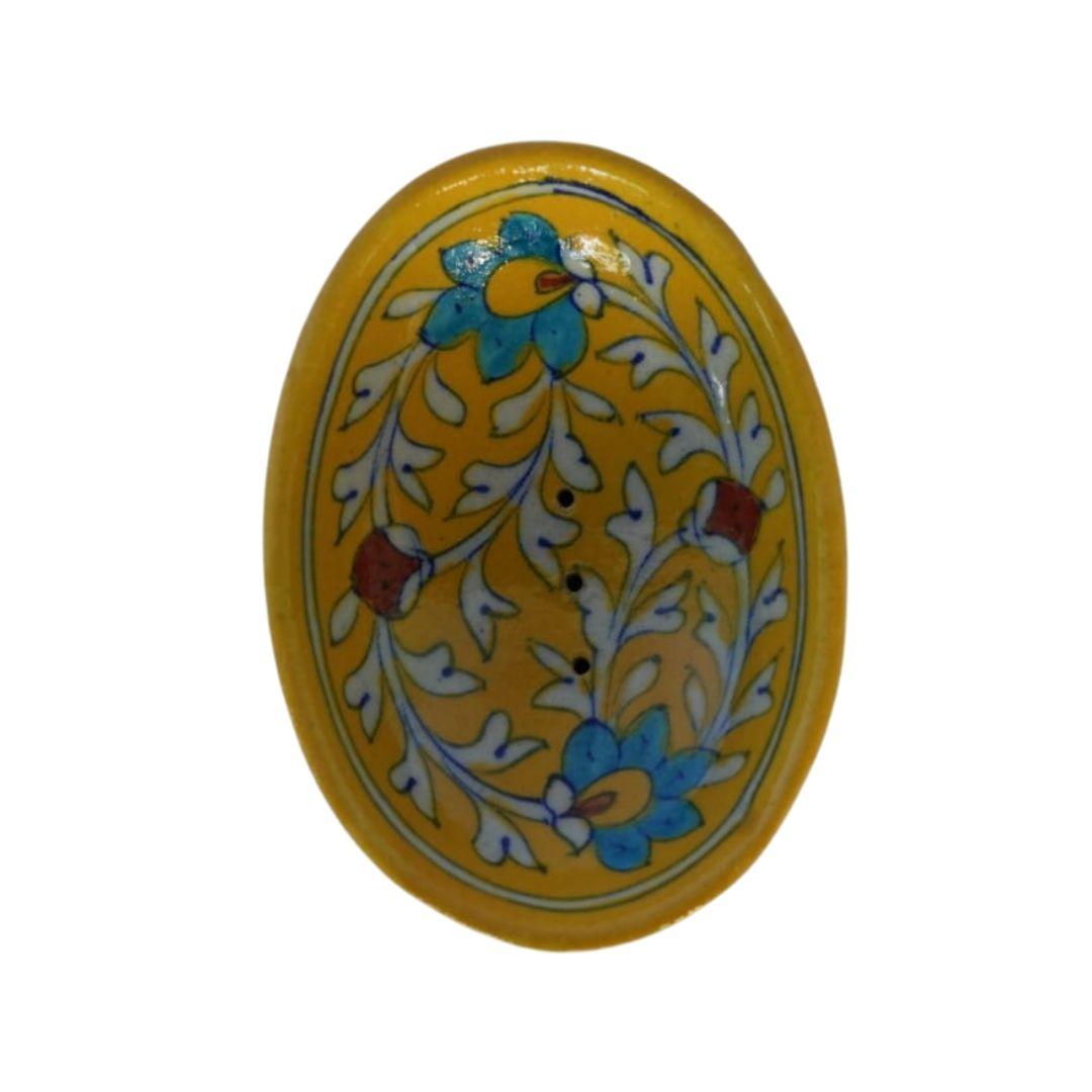 Blue Pottery Ceramic Soap Dish