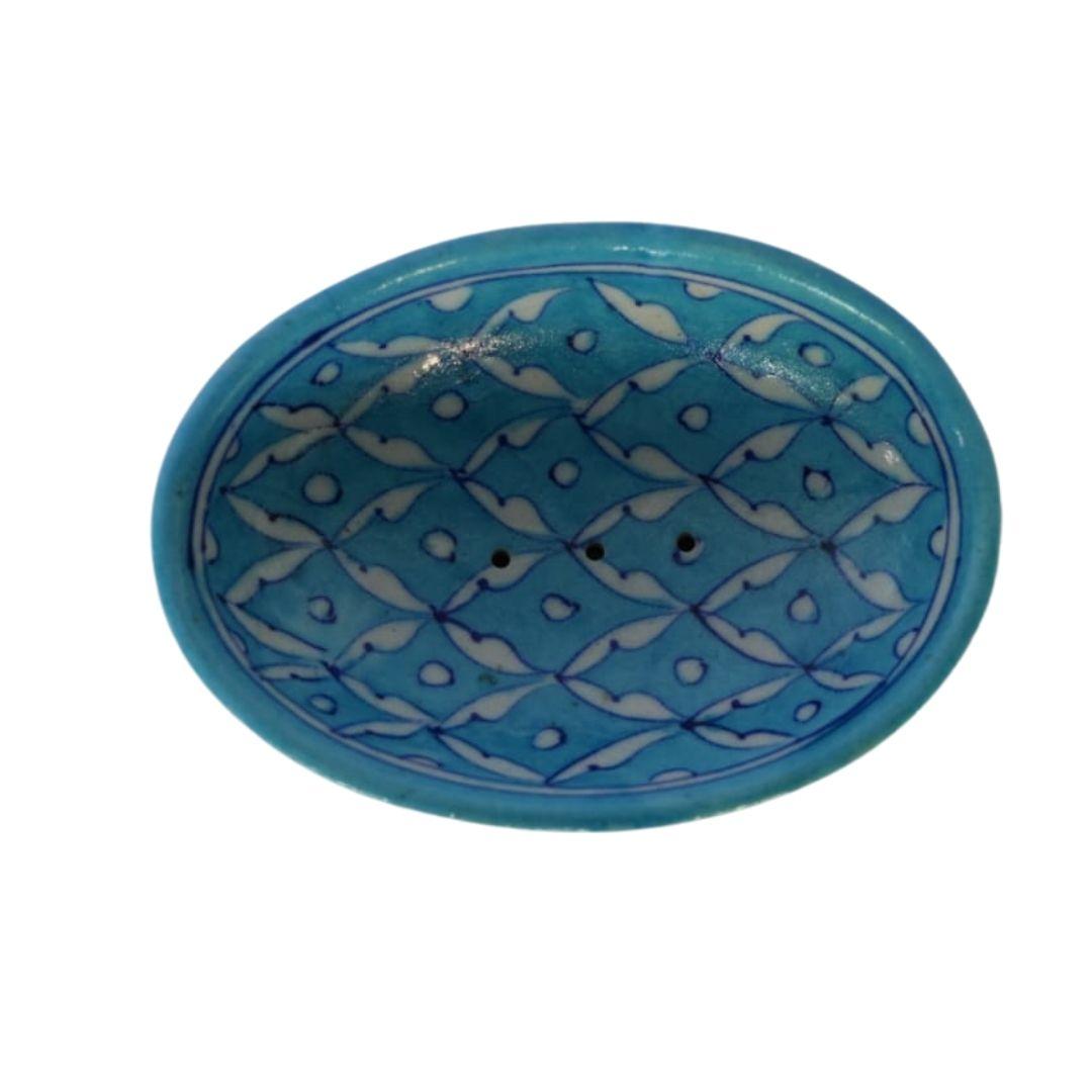 Blue Pottery Ceramic Soap Dish