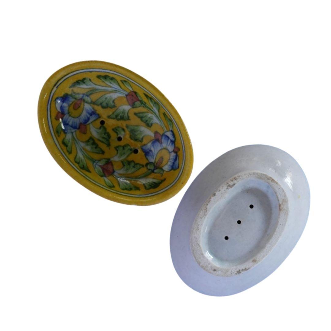 Blue Pottery Ceramic Soap Dish