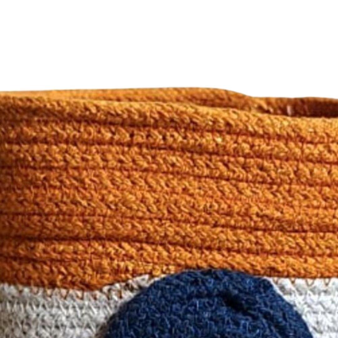 Indian Flag Cotton Rope Storage Organiser Basket