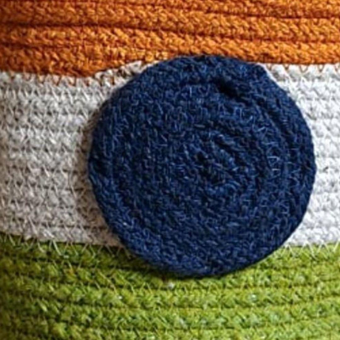 Indian Flag Cotton Rope Storage Organiser Basket
