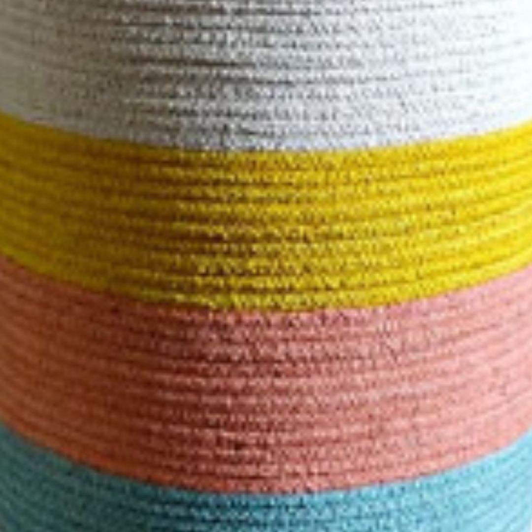 Pastel Cotton Rope Storage Organiser Basket with Handles