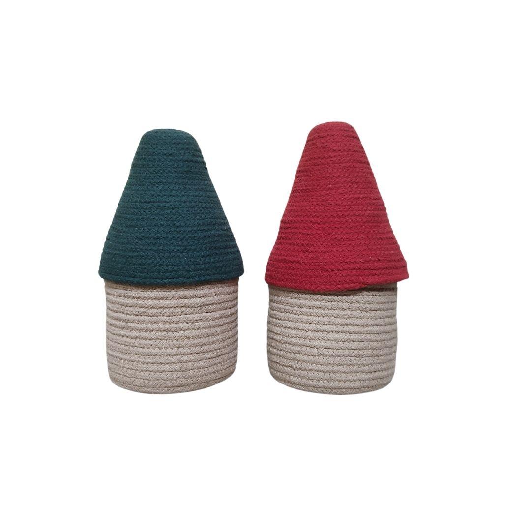 Garden Elves Cotton Rope Gift Hamper Basket with Lid