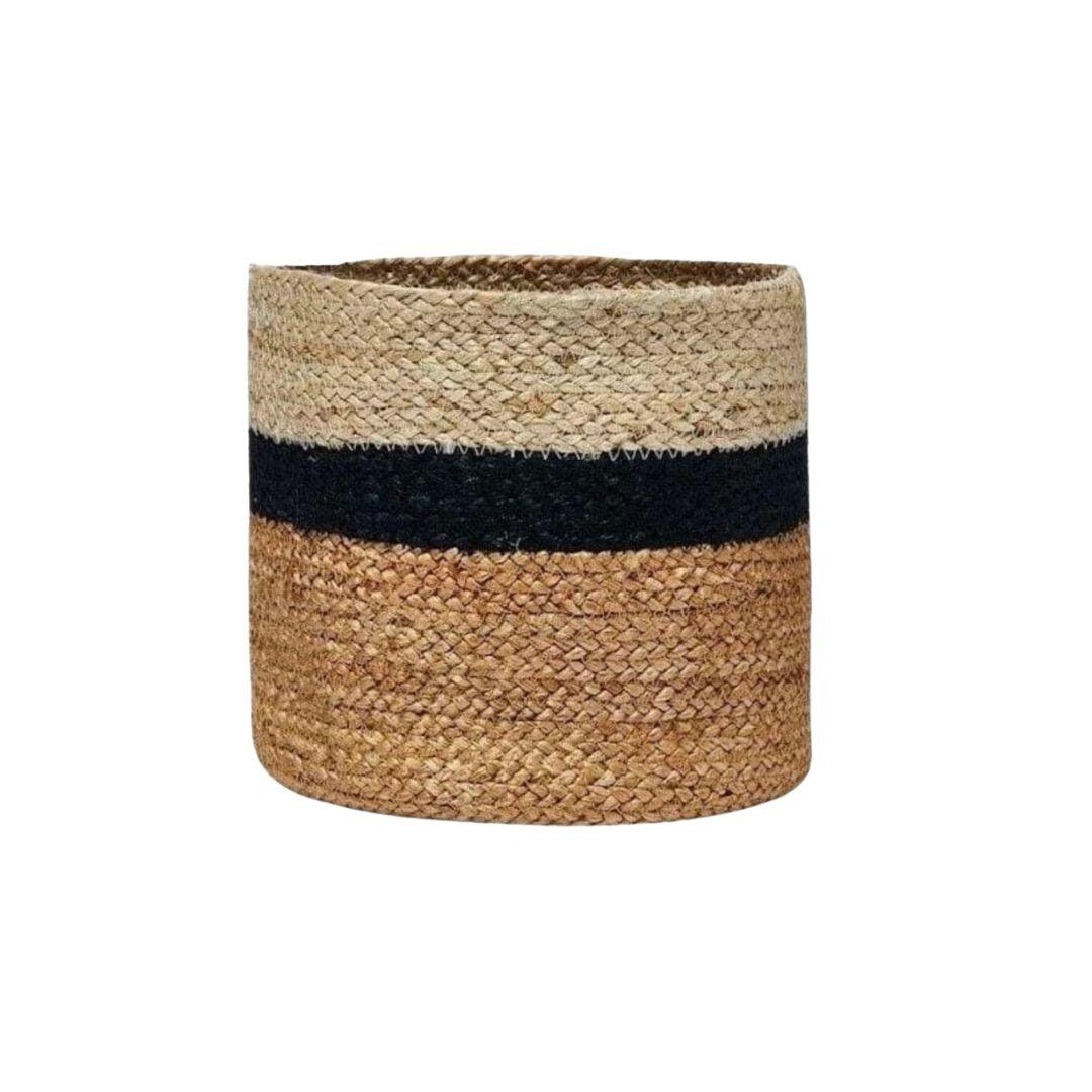 Walnut Jute Storage Organiser Basket