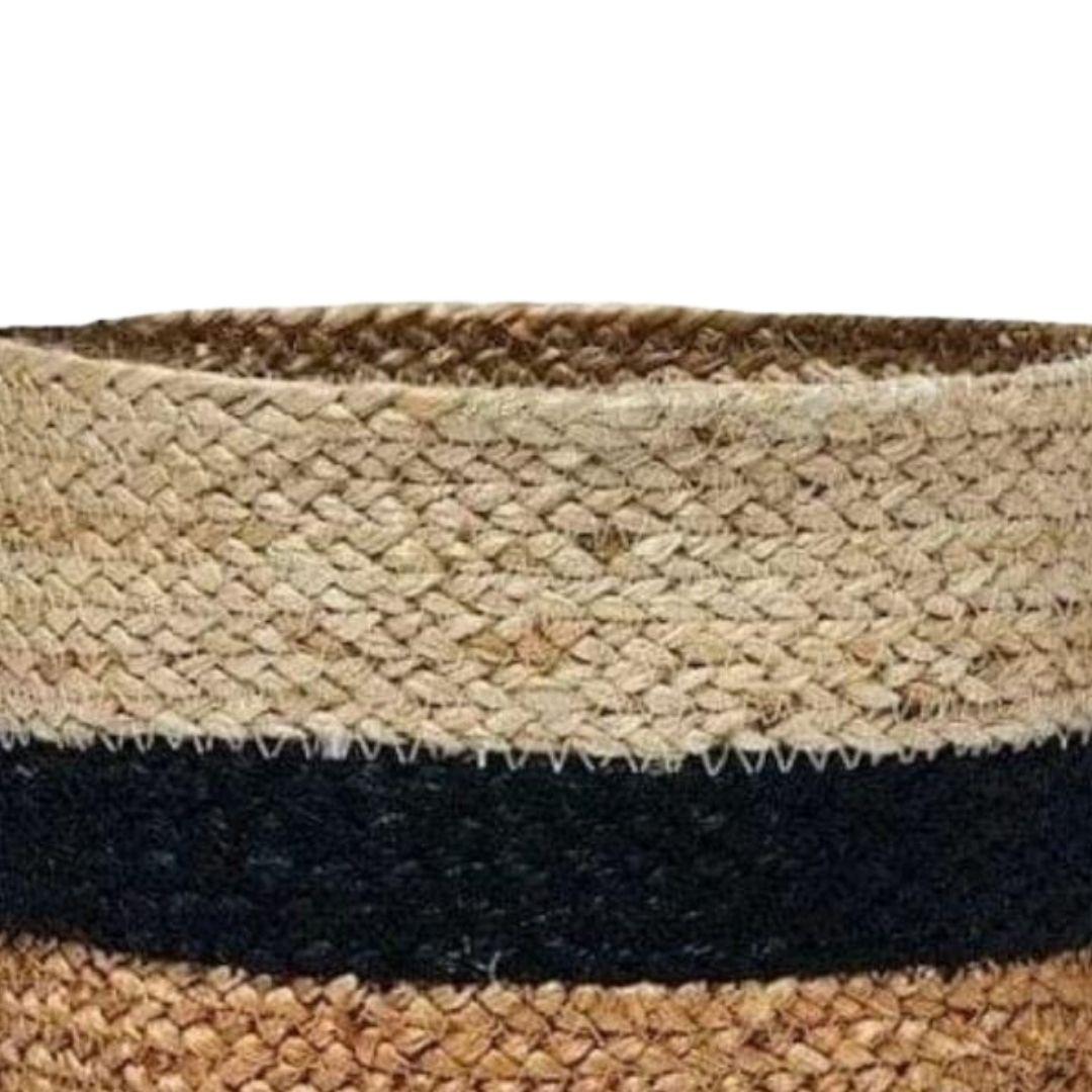 Walnut Jute Storage Organiser Basket