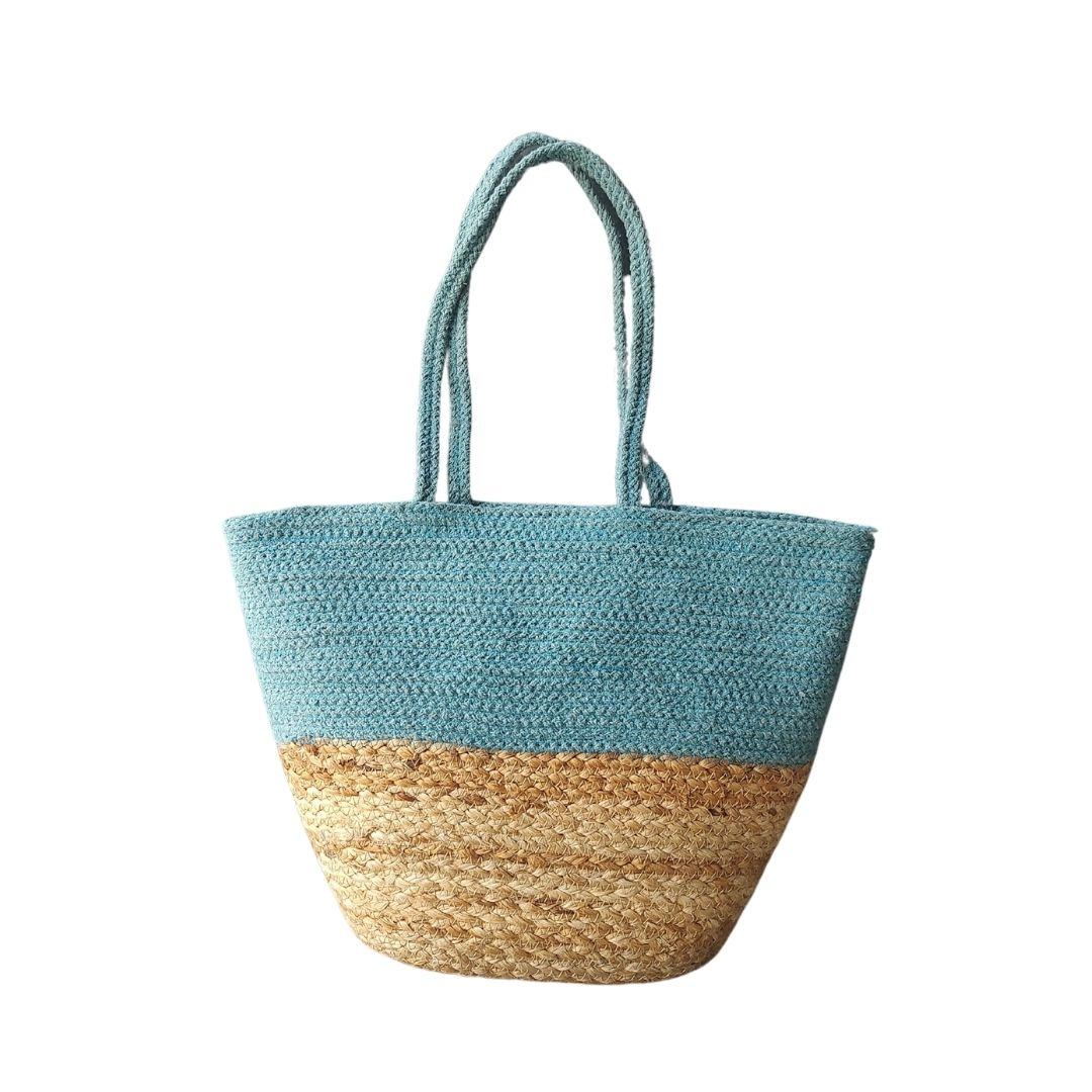 Half n Half Jute Tote Bag in multiple colour options