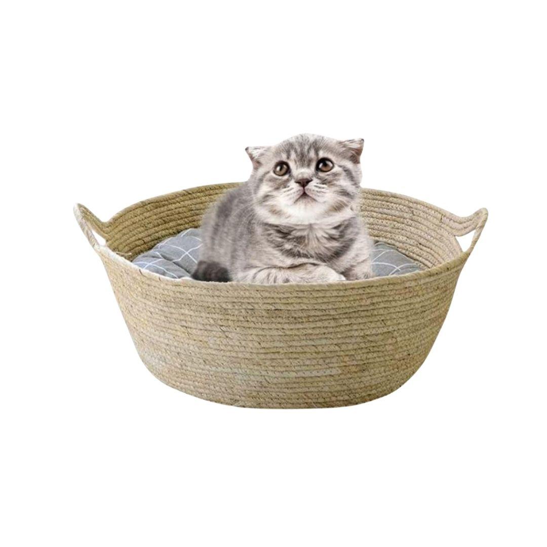 Jute Bed with Handles for Cats and Small Dogs