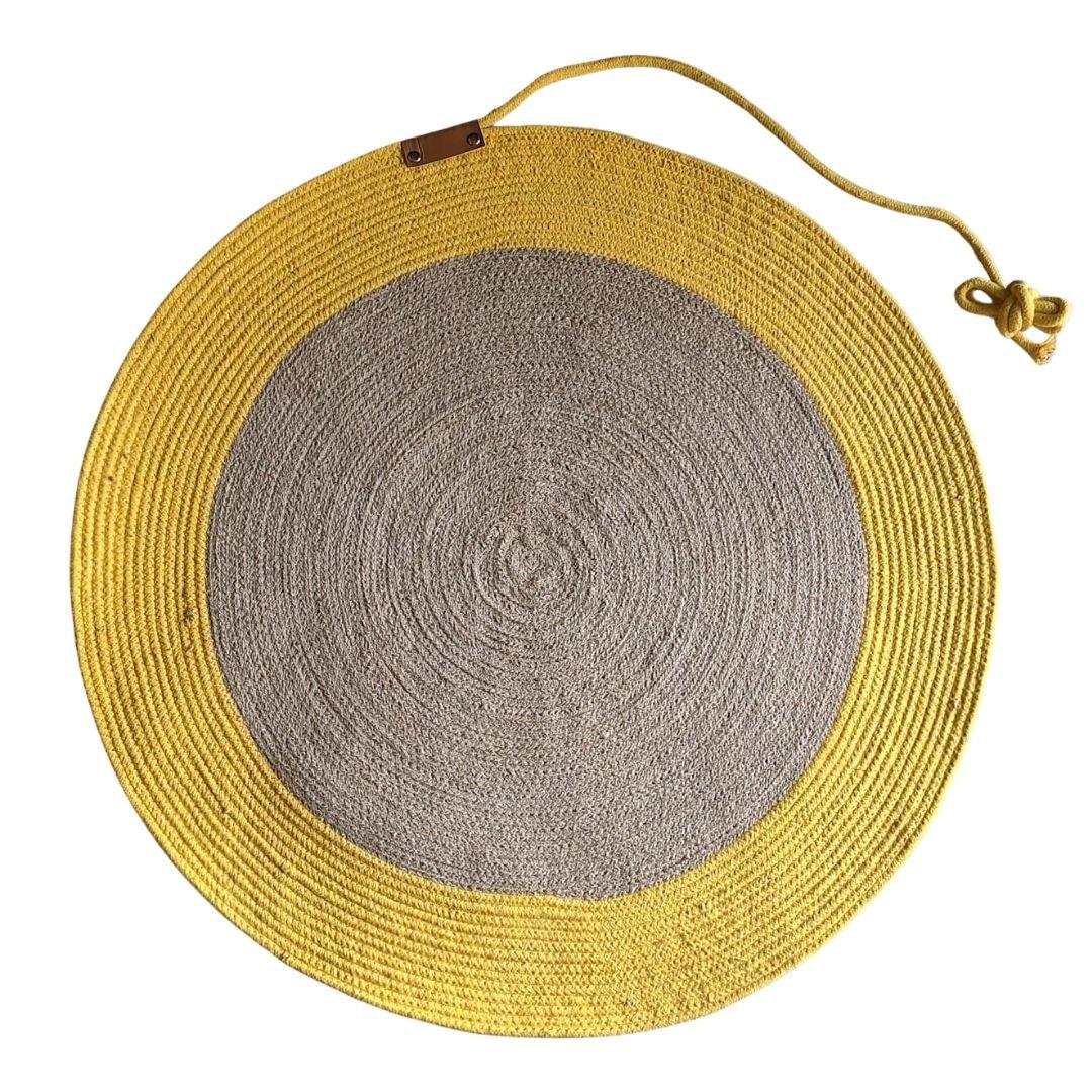 Sunny Jute Pet Bed with Mat for Small Dogs and Cats with rope toy