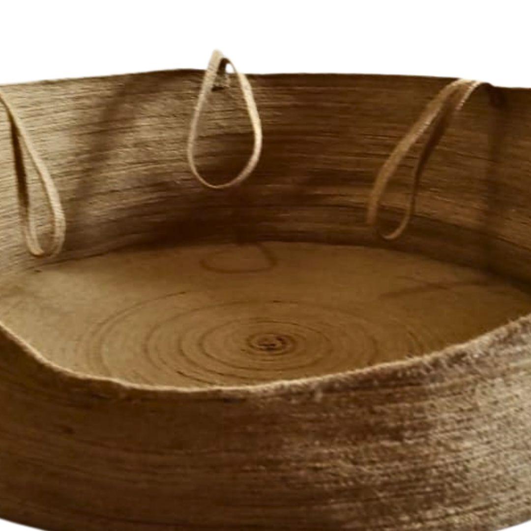 3 loop handle jute bed for small dogs and cats