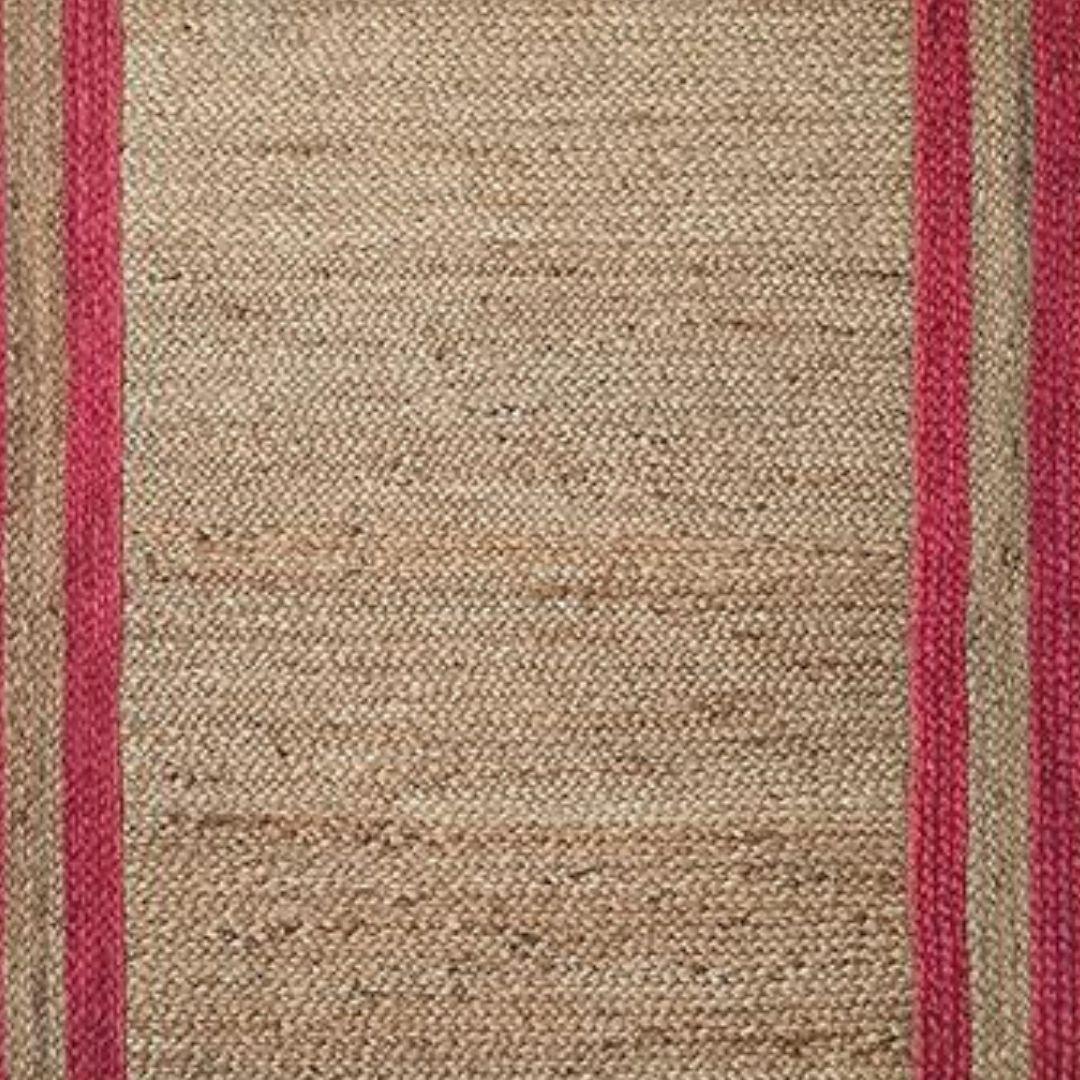 Natural Jute red rectangular Carpet
