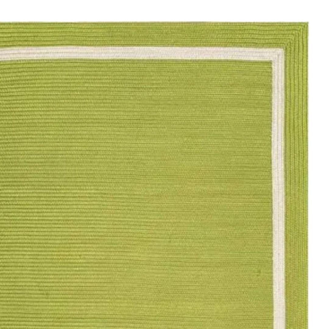 Olive White Border Cotton Rope Carpet