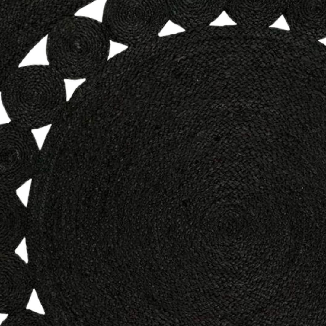 Black Jute Round Carpet