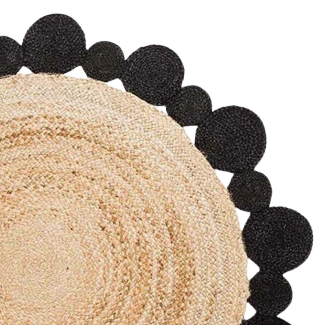 Black Boho Jute Carpet