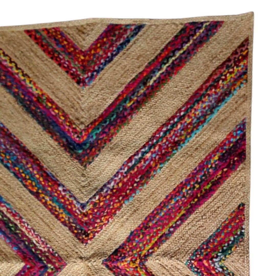Geometric Arrows Rainbow Jute Carpet