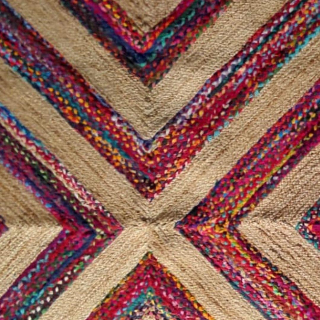 Geometric Arrows Rainbow Jute Carpet
