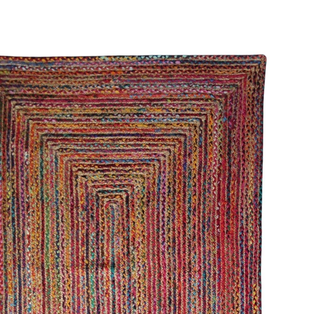 Rectangle Rainbow Cotton Rope Carpet