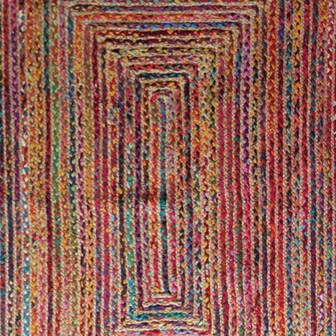 Rectangle Rainbow Cotton Rope Carpet