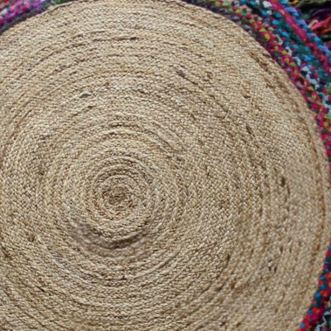 Multicolour Tassle Boho Jute Carpet