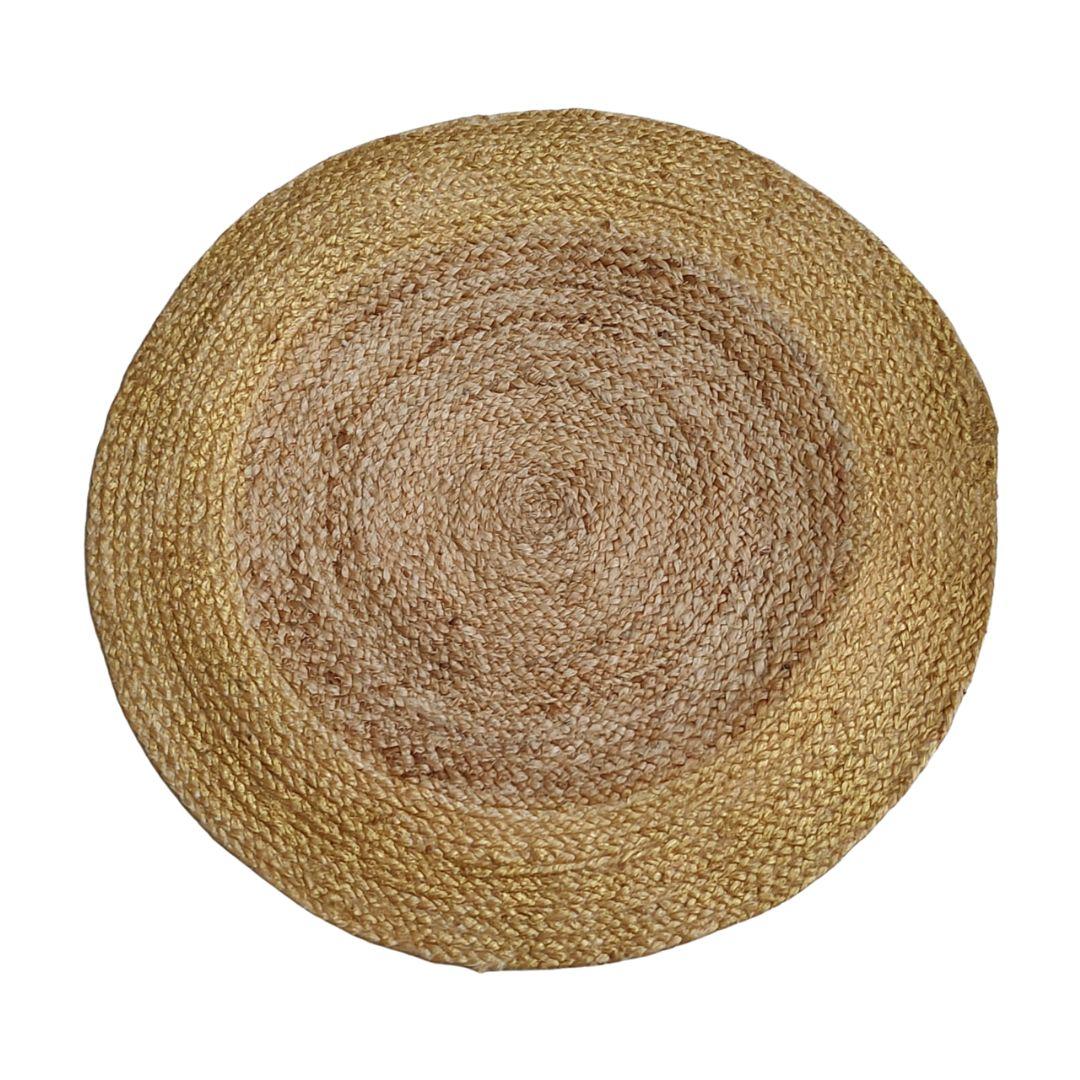 Gold Shimmer Border Jute Carpet