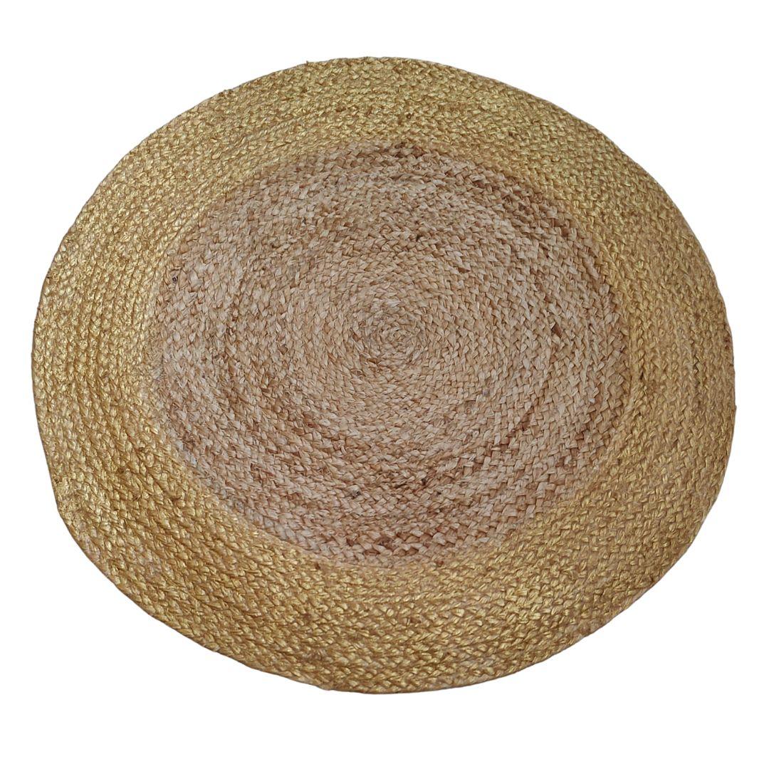 Gold Shimmer Border Jute Carpet
