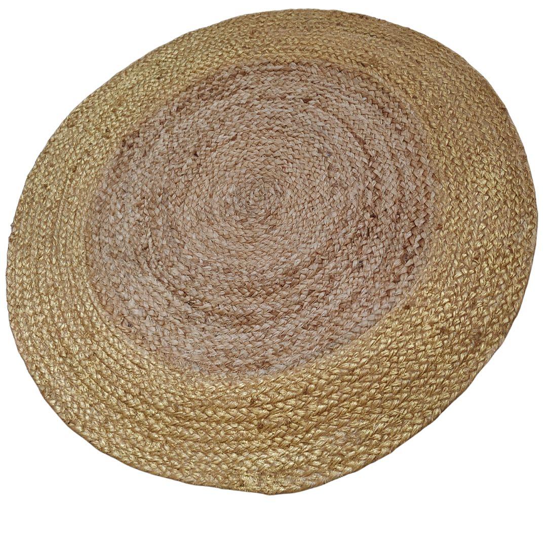 Gold Shimmer Border Jute Carpet