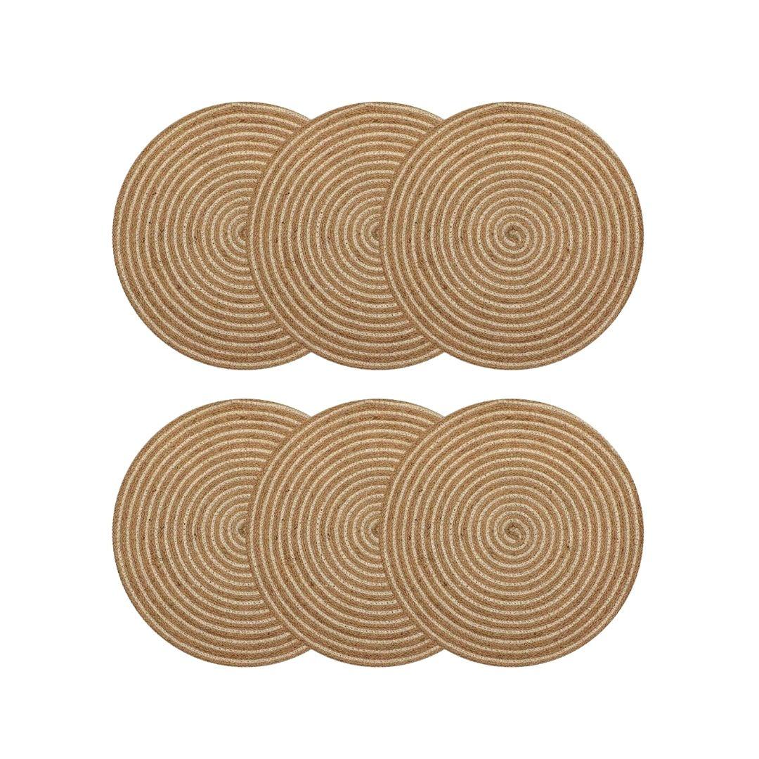 Jute Place mats for dining table set of 6